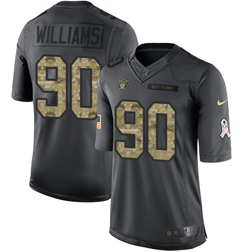 Men's Limited Dan Williams Nike Jersey Black - #90 2016 Salute to Service NFL Oakland Raiders